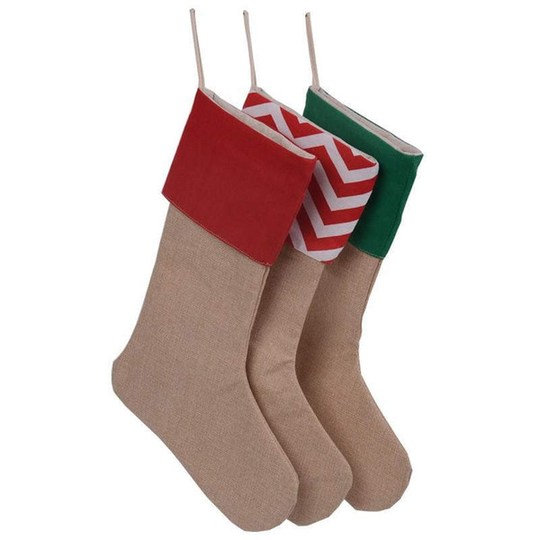 Canvas Christmas DIY Socks Stocking Gift Bags Xmas Stocking Christmas Decorations For Home And For Tree Socks Bags