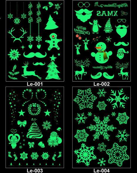 Party Decoration Luminous Temporary Tattoo Stickers Christmas Carnival Party New Year Decor Christmas Decoration
