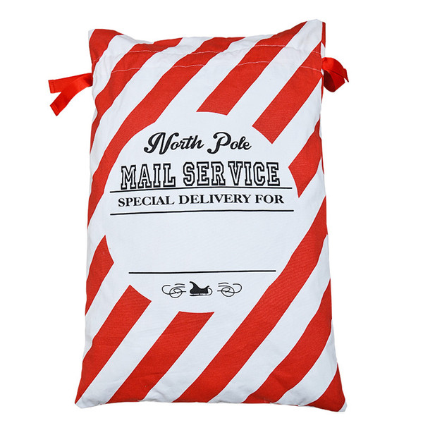 New Christmas Gift Bags Large Organic Heavy Canvas Bag Drawstring Bag With Reindeers Santa Claus Sack Bags Christmas Decorations 1pcs