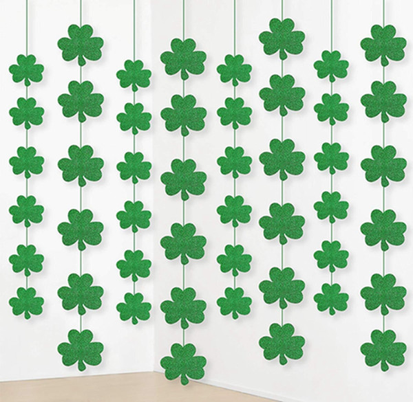 St. Patrick's Day Clover Bunting Banner Garland Flag easter Party Wall Hanging Decoration Ornament Party Supplies