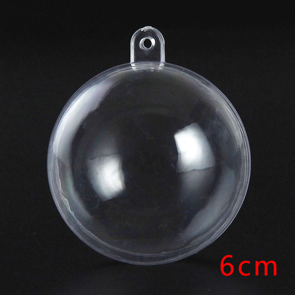 6cm Clear Christmas Tree Hanging Ball Ornaments Transparent Round Ball Baubles Festival Party Wedding Christmas Decorations Balls