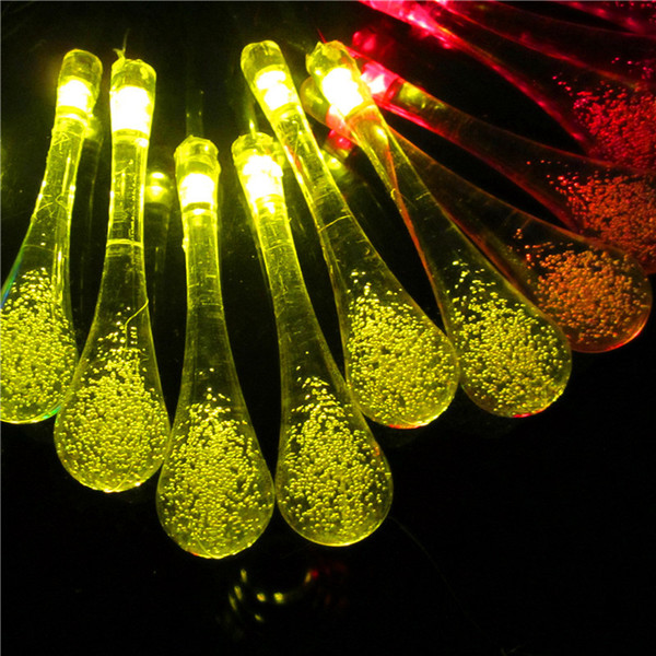 Christmas Waterdrop Solar Christmas String Lights Teardrop Waterproof Decorative Icicle Light for Outdoor Indoor Party Wedding