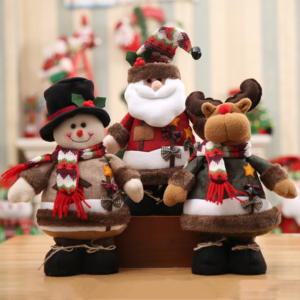 Christmas Santa Claus Snowman Deer Toy cute Christmas Decorations Dolls Christmas Plush Toys Gift for kids Children
