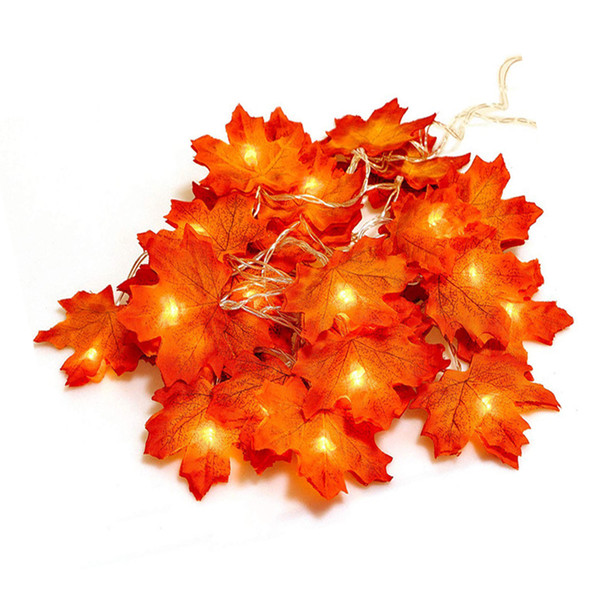 Autumn Fall Maple Leaves Light String Garland Battery Powered Warm white Perfect Decoration for New Year Thanksgiving Christmas Party DIY