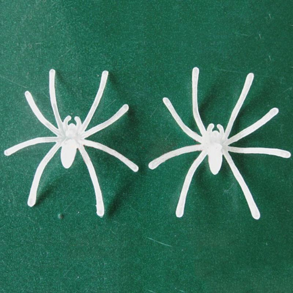 20pcs Plastic Fake Spider Insects Toys Small Black Glow White Halloween Joking Scary Props Party Supplies