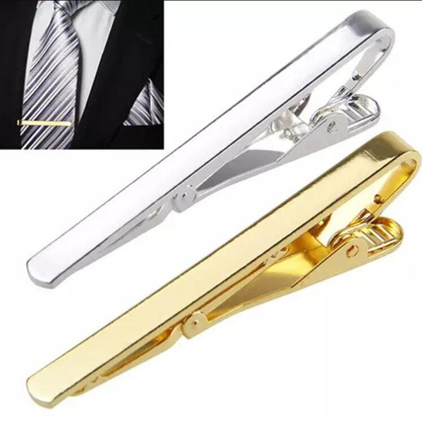 Fashion Tie Clips Metal Silver Gold Simple Necktie Tie Bar Clip Clamp Pin for men gift