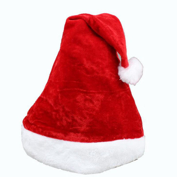 Christmas Hat Adult kids Christmas Party Cap Red Plush Santa hat For Costume xmas boxing day Decoration gift