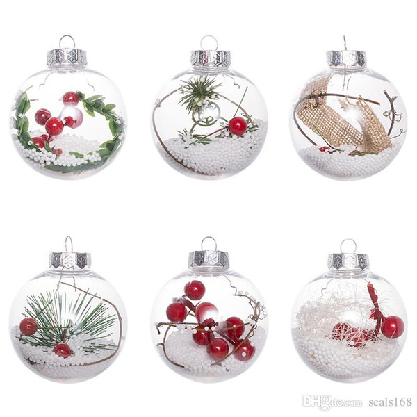 Transparent Ball For Christmas Decorations Romantic Plastic Ball For Christmas Tree Home Decor Clear Bauble Ornament Gift DHL SHIp HH7-1857