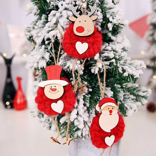 3pcs/set Cartoon Merry Christmas Santa Claus Snowman Reindeer Doll Christmas Tree Hangs Party Christmas Decorations Drop Shipping