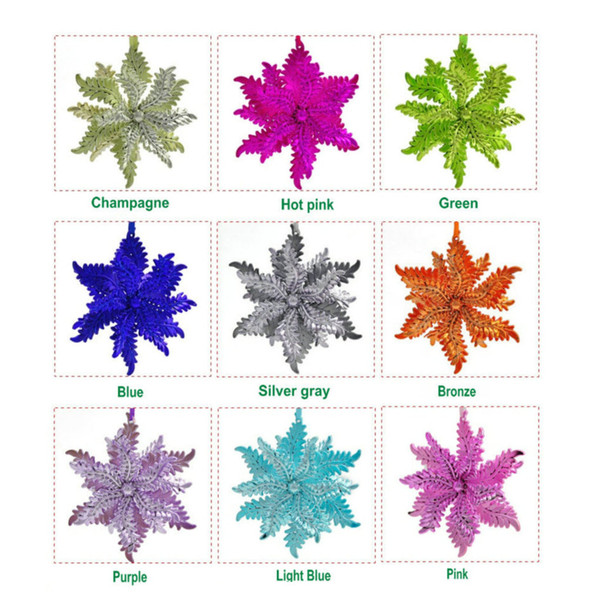 9 Colors Glitter Snowflakes for Christmas Tree Decorations, 4.7'' Snowflake Pendant Christmas Ornaments Festival Party Home Decor Gift