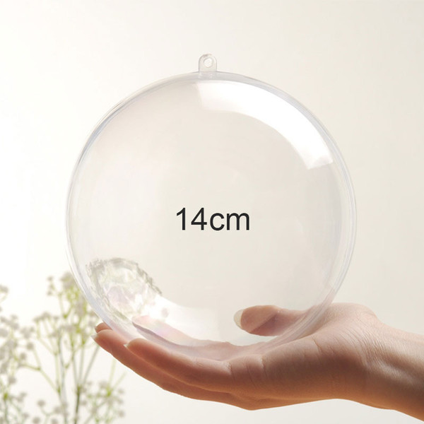 14X14cm Christmas Decorations Openable Transparent Plastic Christmas Ball Baubles Christmas Tree Ornament Party Wedding Clear Balls