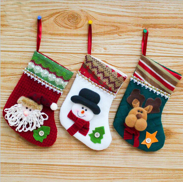 Socks Pendant Christmas Gift Bag Christmas Decoration New Year Christmas Tree Decoration G1116