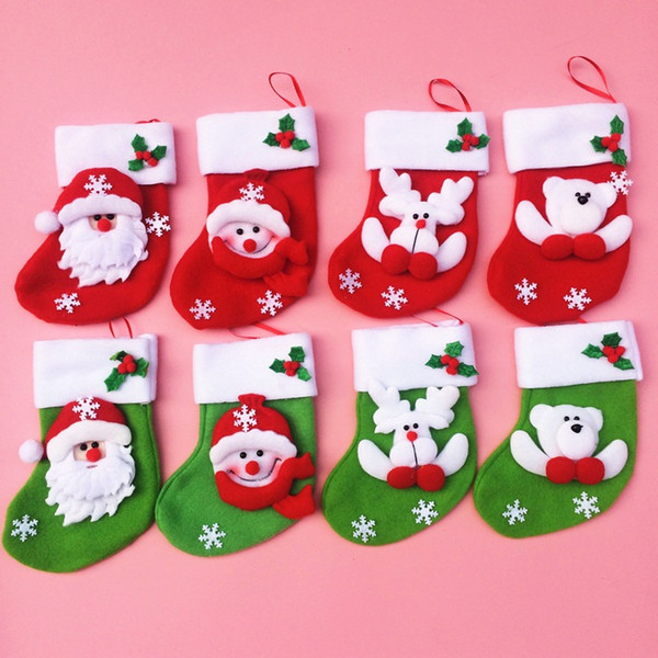 New Santa Claus Reindeer snowman Socks Cute Creative Christmas Stockings Gifts Can Be Fitted Christmas Tree Ornaments