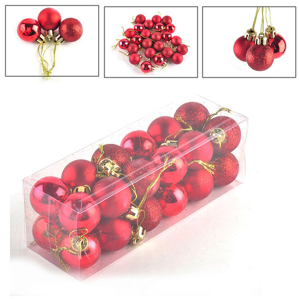 24pcs/ lot Christmas Tree Decor Ball Bauble Hanging Xmas Party Ornament Decorations for Home Party Festival Suppllies 0708041