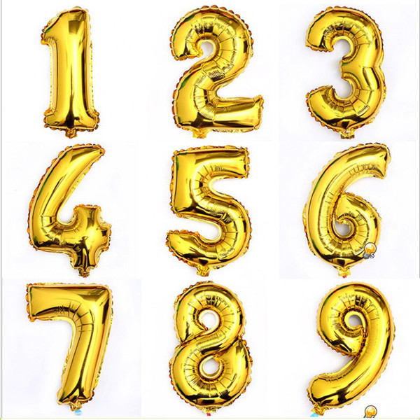 40 inch Foil Balloon Large Helium Number Balloons Wedding Decoration Birthday Party Souvenirs favors Golden Silver