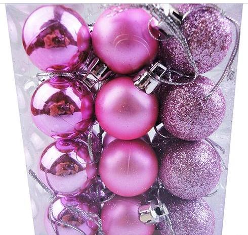 24pcs/lot 30mm Christmas Tree Ball Bauble Hanging Xmas Party Ornament Wedding Home Decor Christmas Decoration Supplies