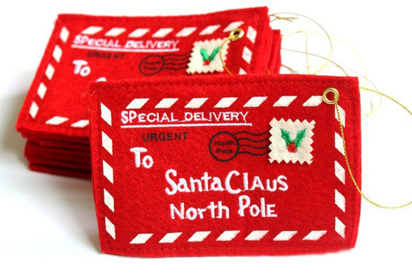 New Christmas envelops from Santa Claus for Christmas tree decoration fabric envelops for Christmas decoration free shipping