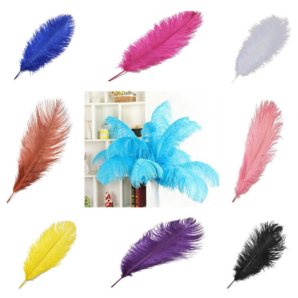 Hot 14-16inch Ostrich Feather Plumes for Wedding Centerpiece Table Party Desktop decoration beautiful feathers DIY Party Decorative