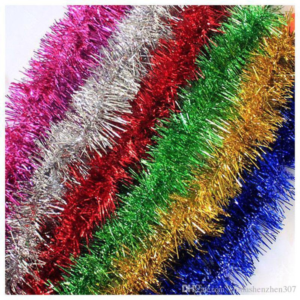 2016 2M*7cm Christmas Color Bar Colorful Ribbon tinsel Stage Decoration Ribbon Wedding Decoration Party Decorations