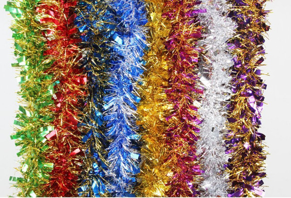 Hot ! 10pcs 2 m Festivals Decoration GARLAND Christmas Halloween Tinsel Color Bar Mixed Color