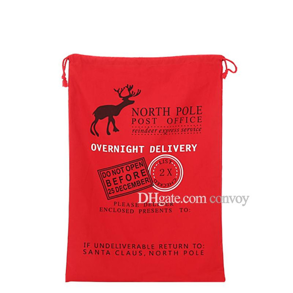 Free DHL 20 Types Christmas Gift Packing Bags Santa Claus Large Volume Canvas Bags Xmas Giant Drawstring Sack Bag With Reindeers CFB03