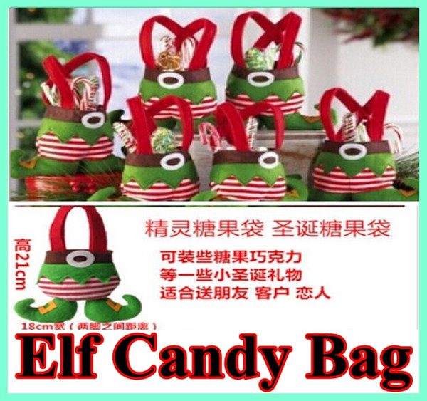 In Stock Elf Bags Christmas Candy Gift Bag Xmas wedding Party Supplies Top Selling Christmas Decorations