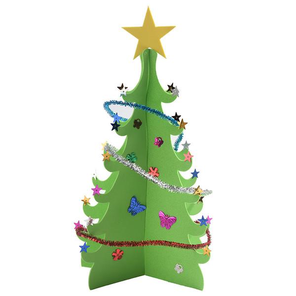 2 Colors 3D Sequins Christmas Tree Creative DIY Merry Christmas Xmas Blessing Table Decoration For New Year Gift