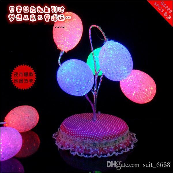 free shipping factory selling Hot 7 color flash luminous egg Variety shape EVA bead tree | tree flash / USB lace base