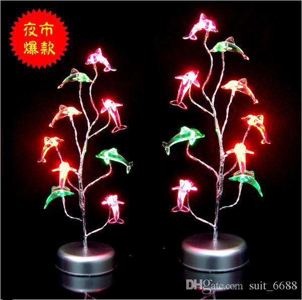 free shipping factory selling Hot Variety shape colorful luminous crystal flower tree | USB battery dual silver glitter tree