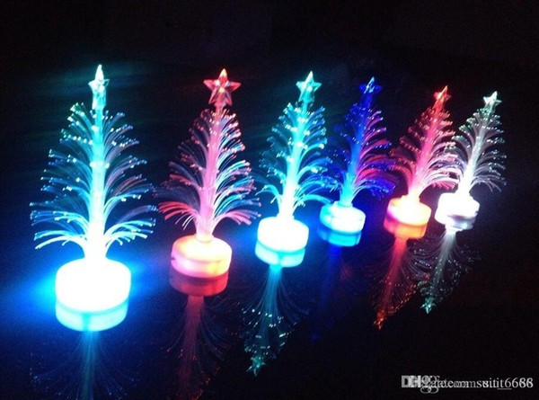 free shippingFiber optic lighting optical fiber tree Colorful Christmas tree led flash toys wholesale luminous three-dimensional fiber trees