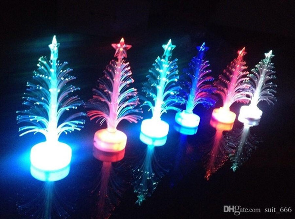 Fiber optic lighting optical fiber tree Colorful Christmas tree led flash toys wholesale luminous three-dimensional fiber trees