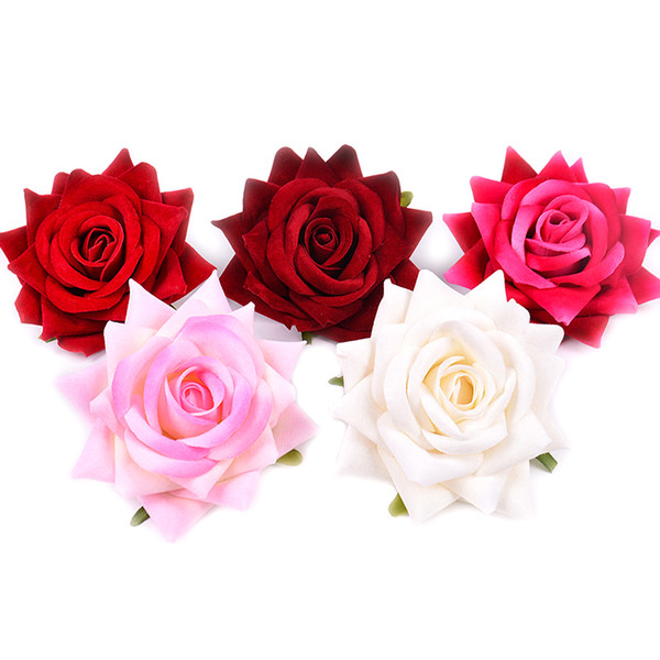 2Pcs 10cm Artificial Flower Silk Sharp Rose Valentine's Day Gift Fake Flower for Wedding Home Decoration Craft Wreath Scrapbook