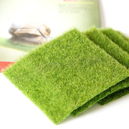 Hot Creative Micro Landscape Fake Moss Emulation Lawn Grass Ornament Garden Stakes Micro Landscape Decoration 15*15cm