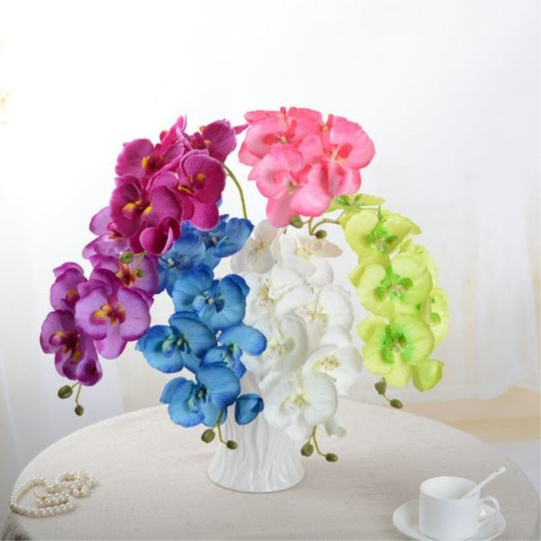 NieNie 8 Heads 70cm artificial flower Phalaenopsis Orchid Silk real touch Butterfly Orchid orchidee Wedding Home Decoration C18112601