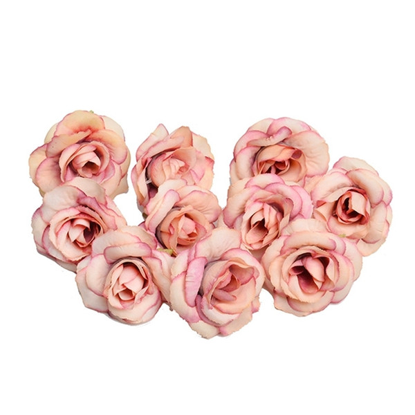 New 10pcs Artificial 4cm Silk Rose Flower Head Wedding Party Home Decoration Diy Wreath Scrapbook Gift Box Craft C19041701