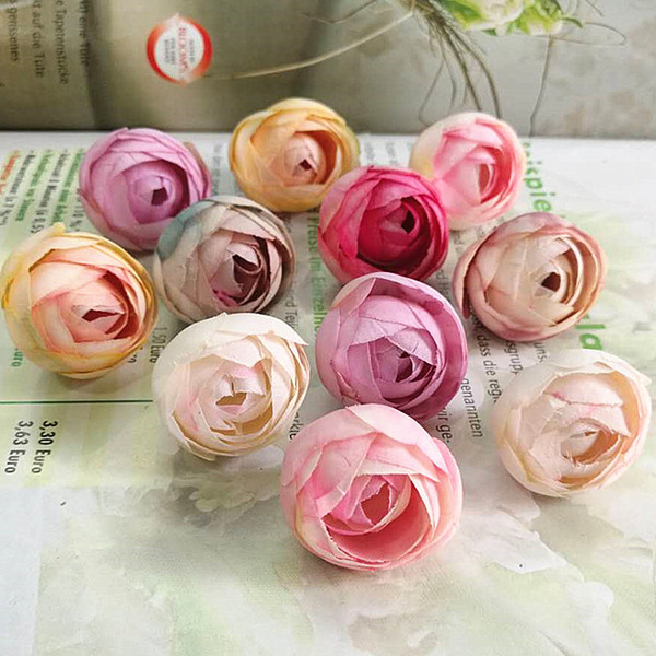 Silk Small tea rose 100pcs Fake flowers christmas decorations for home wedding Artificial flowers wall handmade diy gifts C18111501