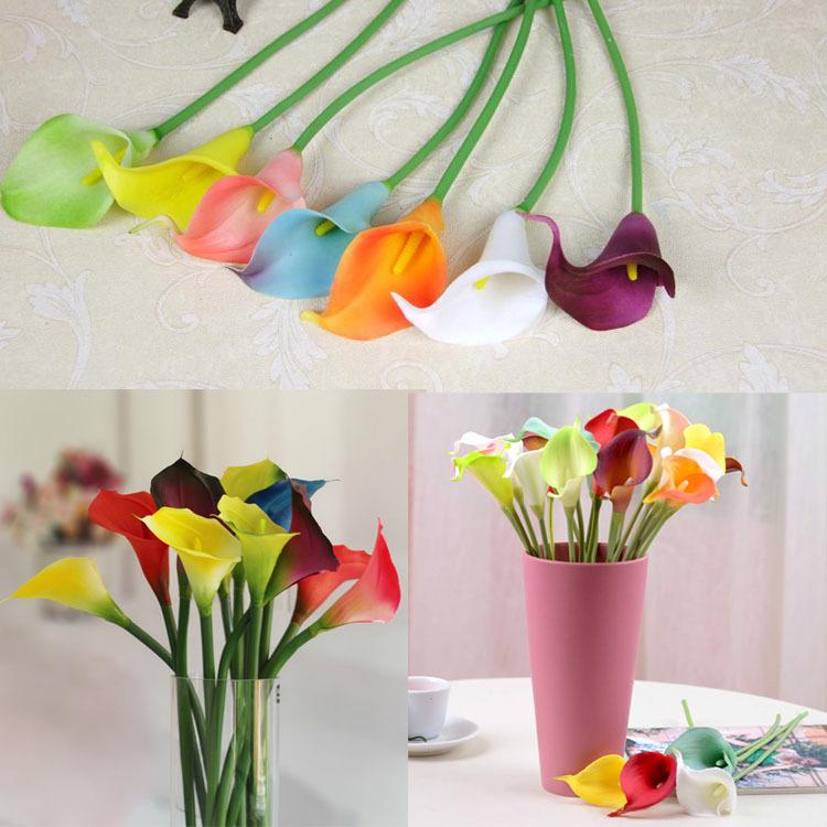 Hot Sale Artificial Simulation Calla Lily Flowers Bouquet Garden Home Wedding Decor Plants 7 Colors Drop Shipping HG-1127