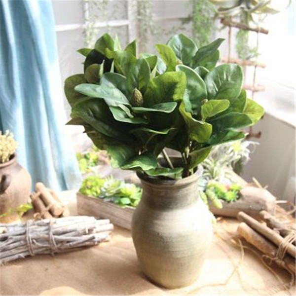 5PCS/lot Artifical Magnolia Leaf Export Fake PU Flower Indoor Green Plant Wall Simulation Flowers Home Decor Decorative Leaves H161