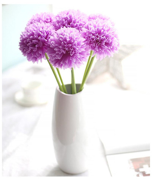 Wholesale 10PCS Decorative Artificial Slik Flowers hydrangea green onion ball imitation flowers Weeding Home Decor Festival Party Supplies