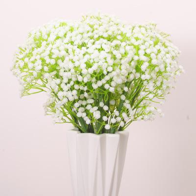 60cm Artificial PU Flowers Simulation Gypsophila Bride Bouquet Flower Mini Plastic Starry Wedding Flowers Bouquet Factory Home Decorations