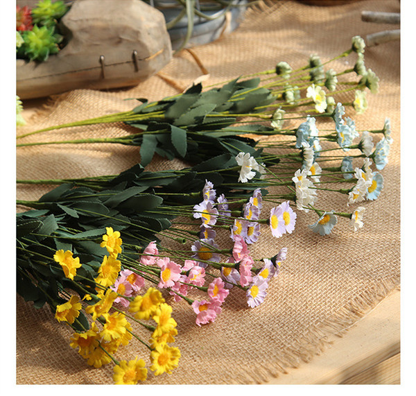 10PCS 15 Heads Small Daisies Foam Flowers Home Decorative Artifical Fake Flower Wedding Decoration Wreaths Fake Silk Single Flower H66