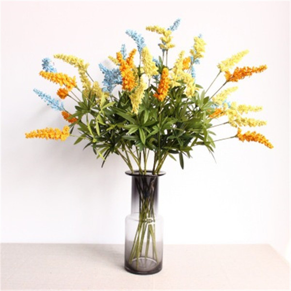 10pcs/lot 3 Head Mix color Reed Flowers Artifical Silk Flowers 75cm Shooting Props Supplies Background Floral Home Wedding Decoration H202