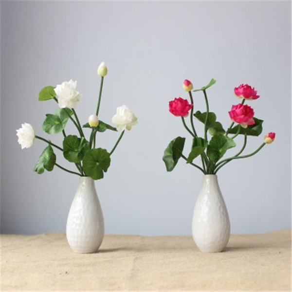 2019 New Mini lotus High Quality Artificial Flower Pu Real Touch Silk Flower Home Decor Living Room Desk Decorations Bouquet Supplies H184