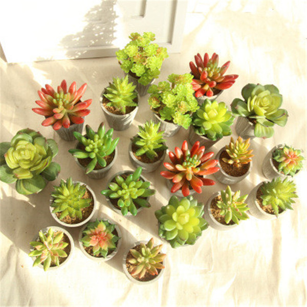 New Artificial Flowers Meaty Plant Home Decor Desk Office Display Green Plant for Living Room Party Festival Supplies H167