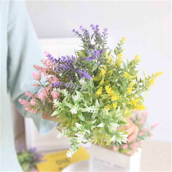 2019 New Plastic flower lavender Home Wedding Christmas Decorations Living Room Display Flowers Festival Party Wreaths Wholesale H151