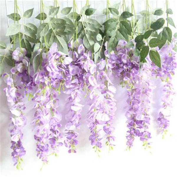 10pcs Wisteria flower Vine Artificial Silk ivy Flowers for Wedding Living Room Decorations 80cm Bean flower Bouquet Home Ornament H70