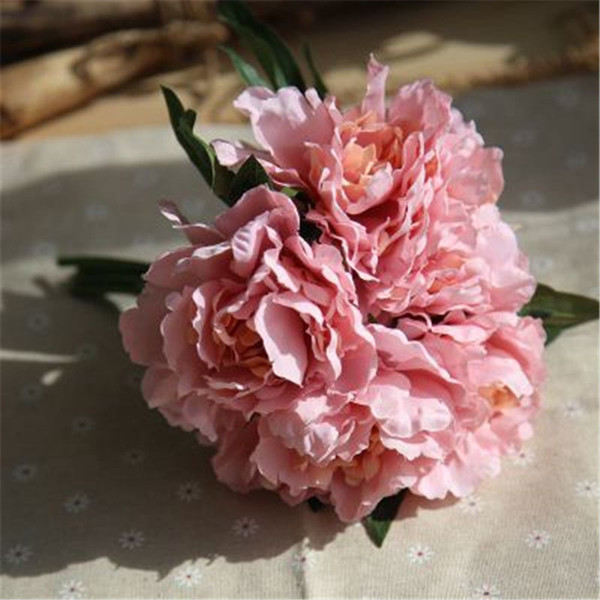 Wholesale purple orange artificial wedding flowers Peony Home Decorations Festive Party Supplies PU Slik Decorative Flowers Weaths