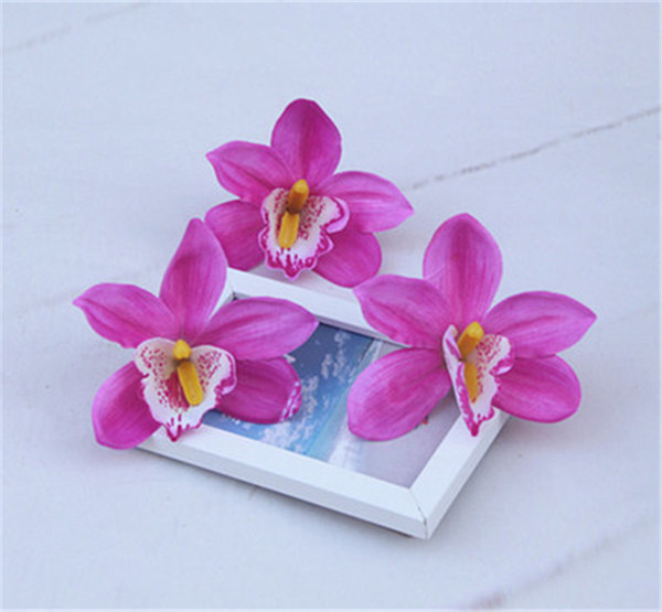 50pcs 10cm Flowers Simulated orchid heads for Wedding Party Festival Decoration Silk Decorative Artificial Wreaths Supplies Wholesale