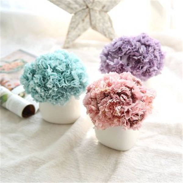 Wholesale Artificial Flower Silk Flowers Carnation Bride bouquet Christmas Home Wedding New Year Decoration Fake Plants Supplies H78