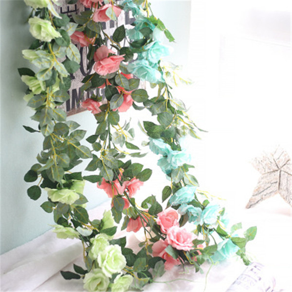 3pcs/Lot 100cm Artificial Flower Long Rose Vine Real Touch Plants Vine Fake Flowers Home Decorations for Wedding Festival Decorative Wreaths